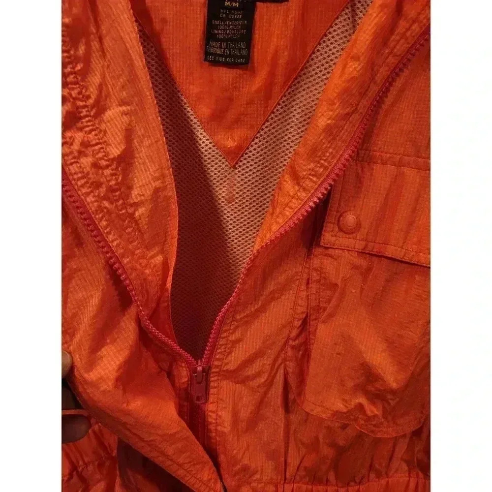 Vintage Eddie Bauer Red Drawstring Raincoat Size M 1B - Picture 9 of 9
